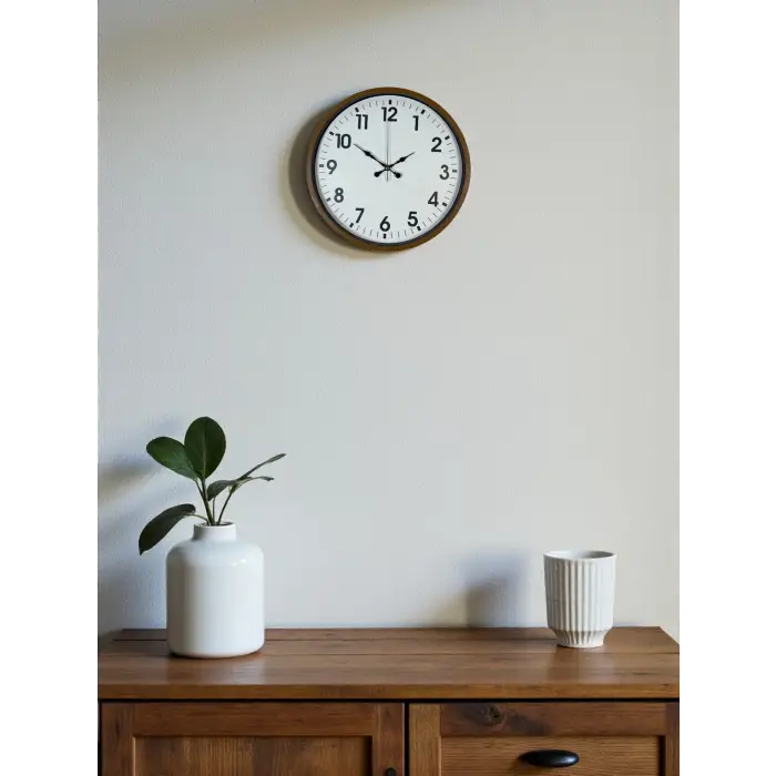 36 Cm Kahverengi Dekoratif Duvar Saati