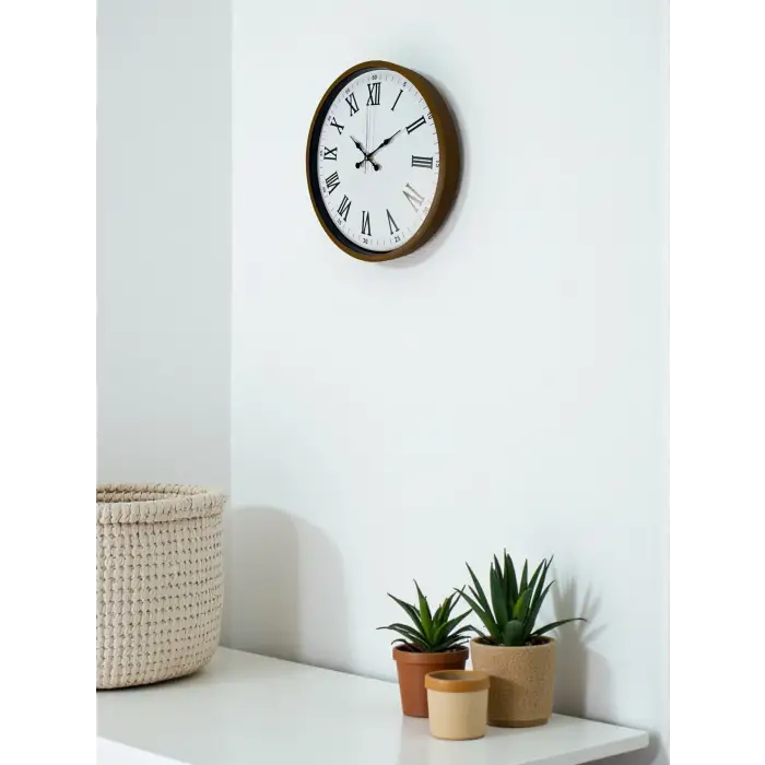 36 Cm Kahverengi Dekoratif Duvar Saati