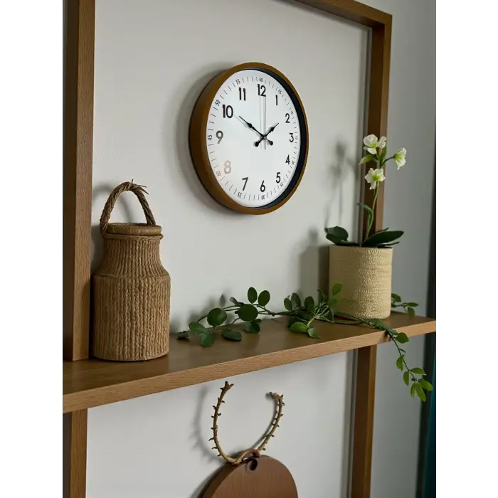 36 Cm Kahverengi Dekoratif Duvar Saati