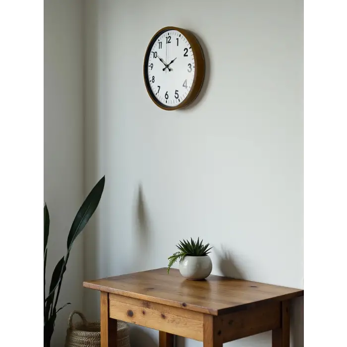 36 Cm Kahverengi Dekoratif Duvar Saati