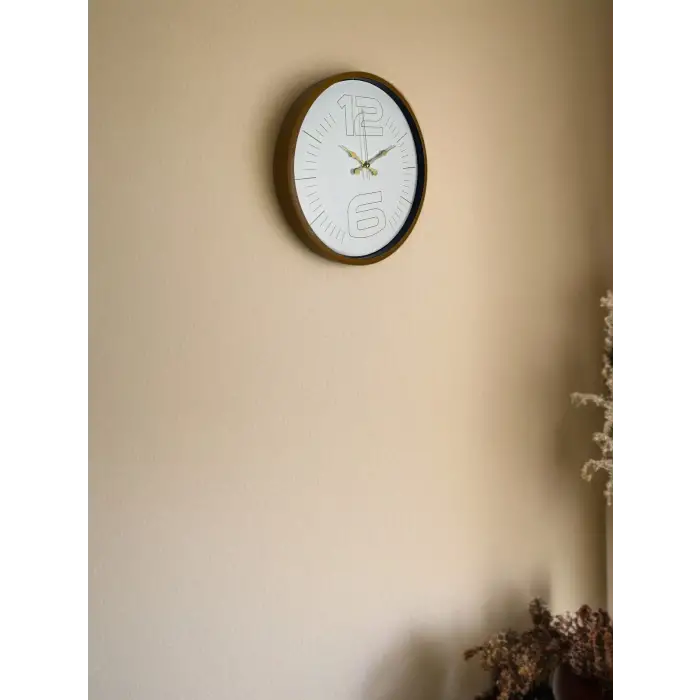 36 Cm Kahverengi Dekoratif Duvar Saati