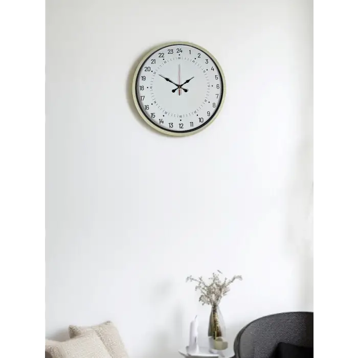 36 Cm Krem 24 Saat Göstergeli Duvar Saati