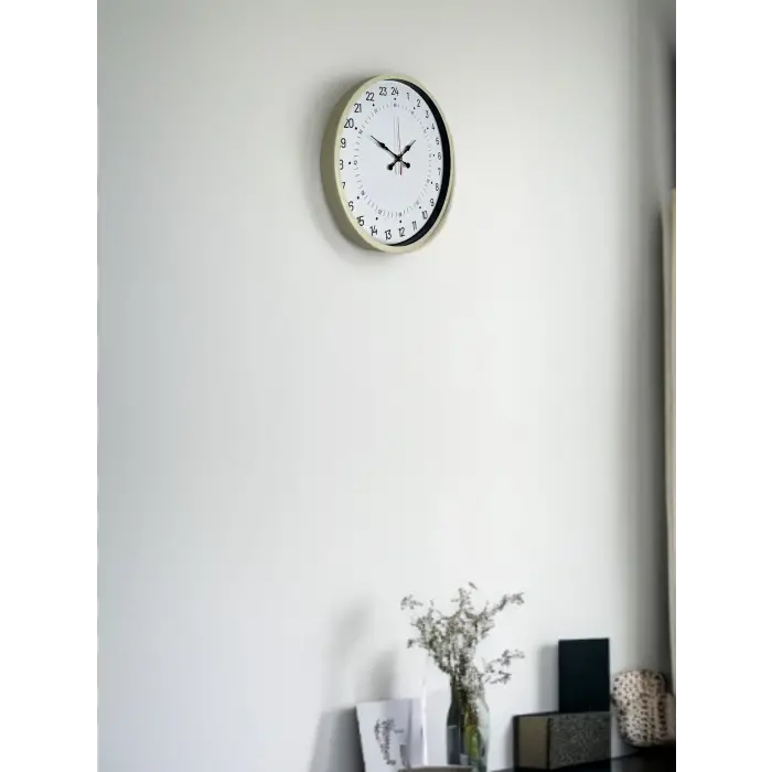 36 Cm Krem 24 Saat Göstergeli Duvar Saati
