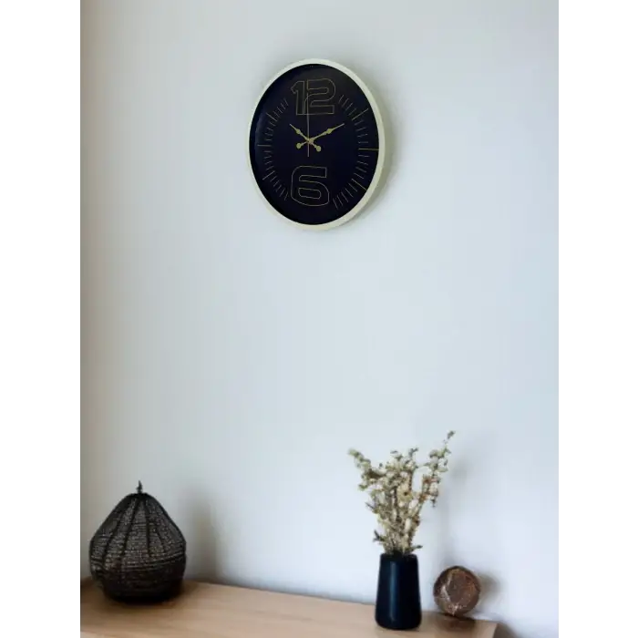 36 Cm Krem Dekoratif Duvar Saati