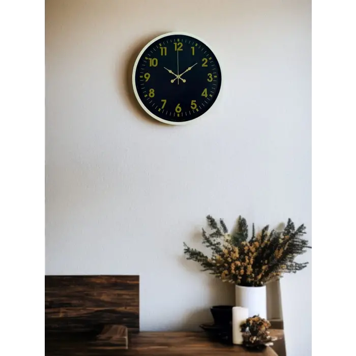 36 Cm Krem Gold Rakamlı Duvar Saati