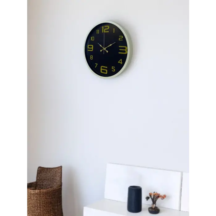 36 Cm Krem Gold Rakamlı Duvar Saati