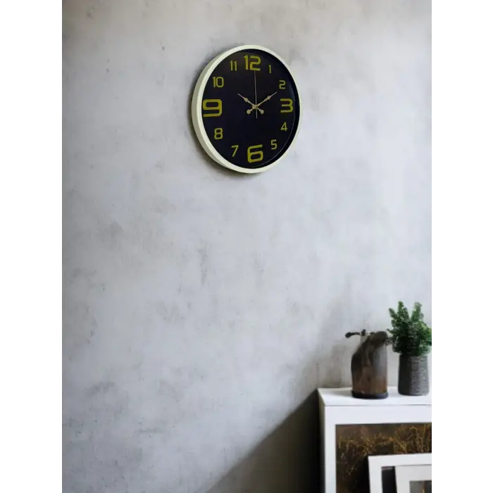 36 Cm Krem Gold Rakamlı Duvar Saati