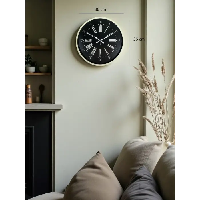 36 Cm Krem Modern Duvar Saati