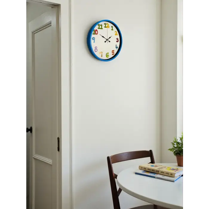 36 Cm Mavi Çocuk Odası Duvar Saati