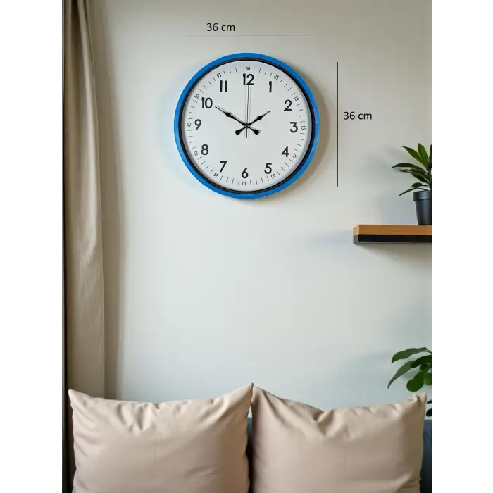 36 Cm Mavi Dekoratif Duvar Saati