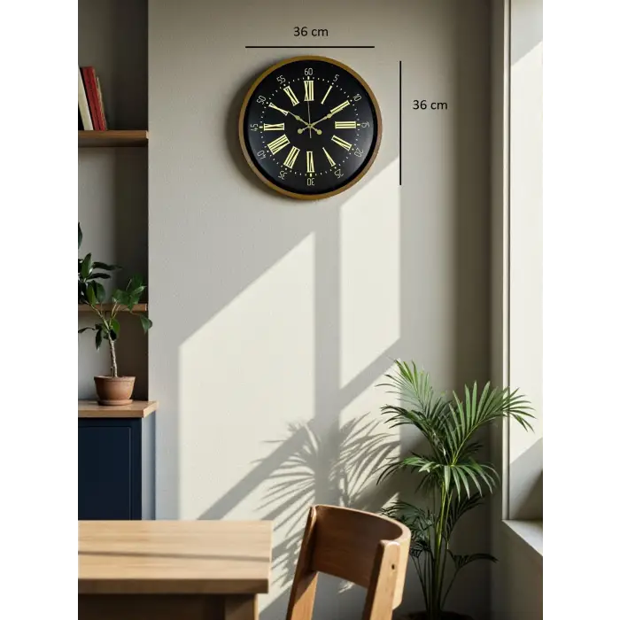 36 Cm Modern Kahverengi Duvar Saati