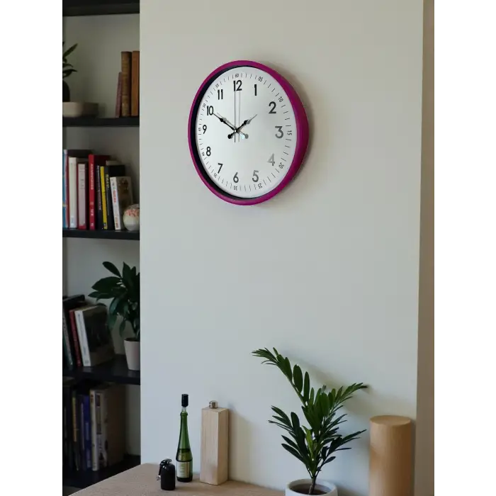 36 Cm Pembe Dekoratif Duvar Saati