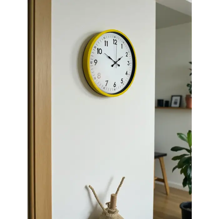 36 Cm Sarı Dekoratif Duvar Saati