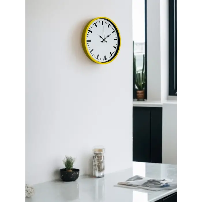 36 Cm Sarı Dekoratif Duvar Saati