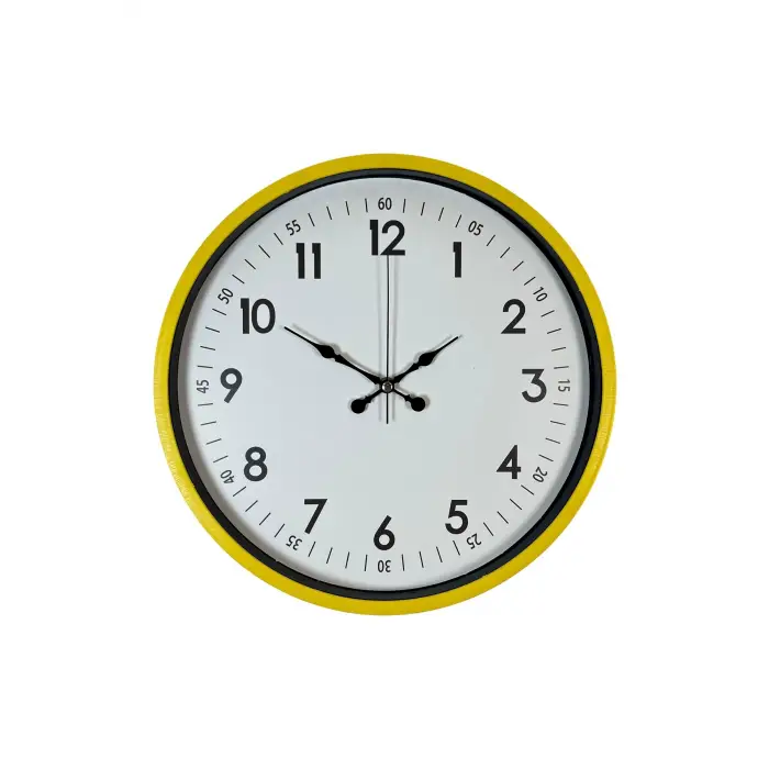 36 Cm Sarı Dekoratif Duvar Saati