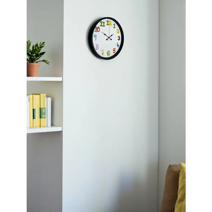 36 Cm Siyah Çocuk Odası Duvar Saati