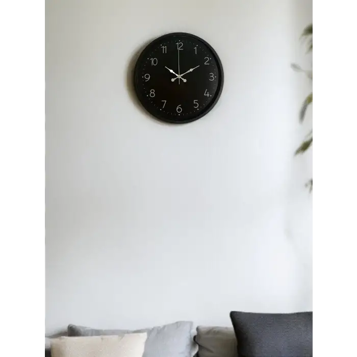 36 Cm Siyah Dekoratif Duvar Saati