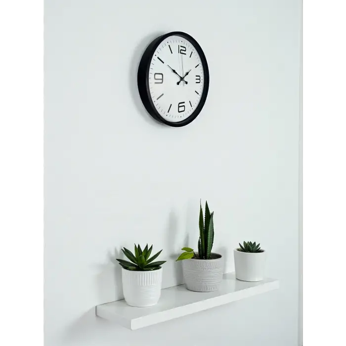 36 Cm Siyah Dekoratif Duvar Saati