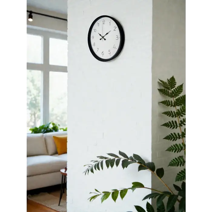36 Cm Siyah Dekoratif Duvar Saati