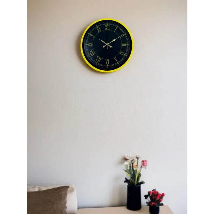 36 Cm Standart Sarı Duvar Saati