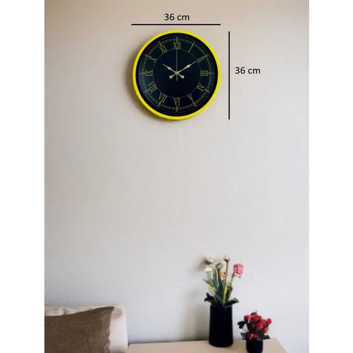 36 Cm Standart Sarı Duvar Saati