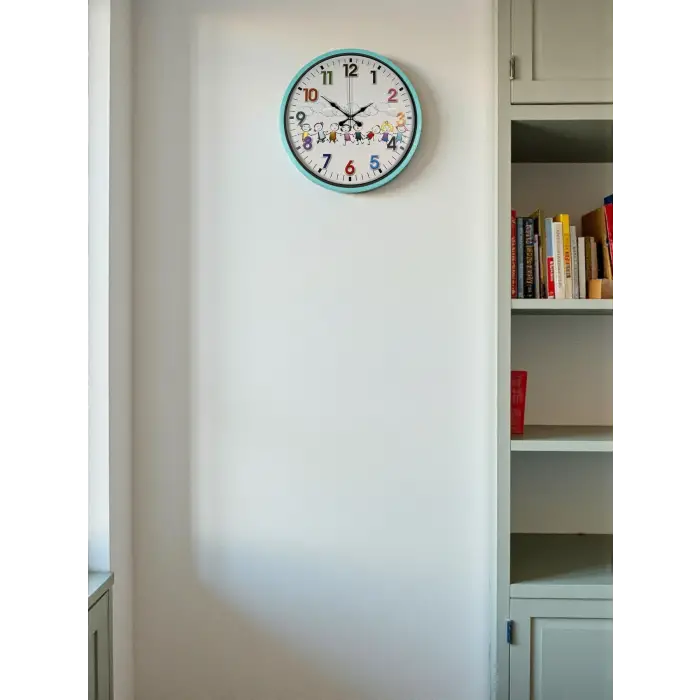 36 Cm Turkuaz Çocuk Odası Duvar Saati