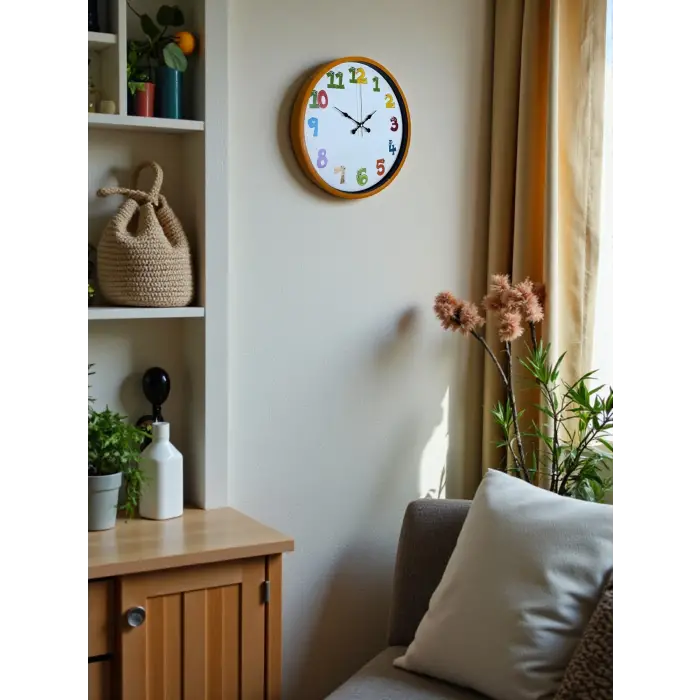 36 Cm Turuncu Çocuk Odası Duvar Saati