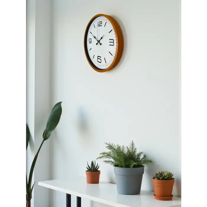 36 Cm Turuncu Dekoratif Duvar Saati