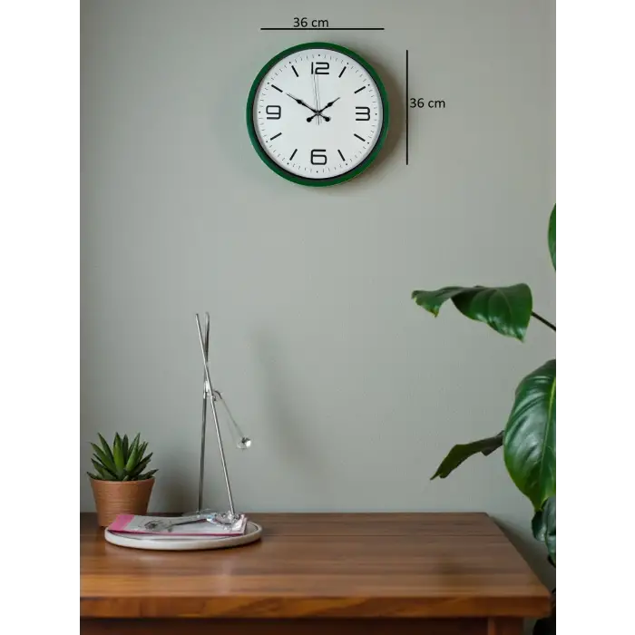 36 Cm Yeşil Modern Dekoratif Duvar Saati