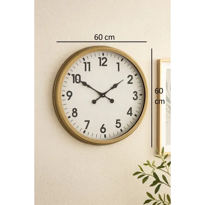 60 cm Eskitme Metal Standart Duvar Saati