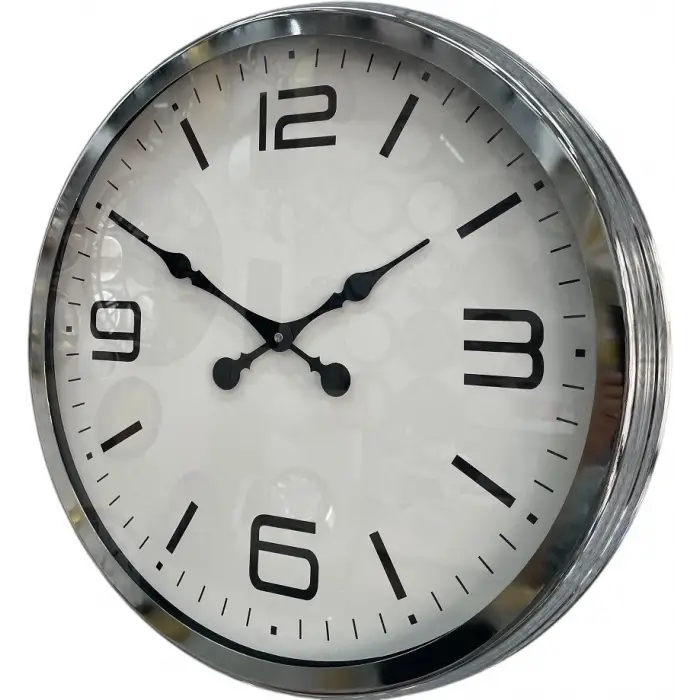 60 cm Krom Metal Dizayn Duvar Saati