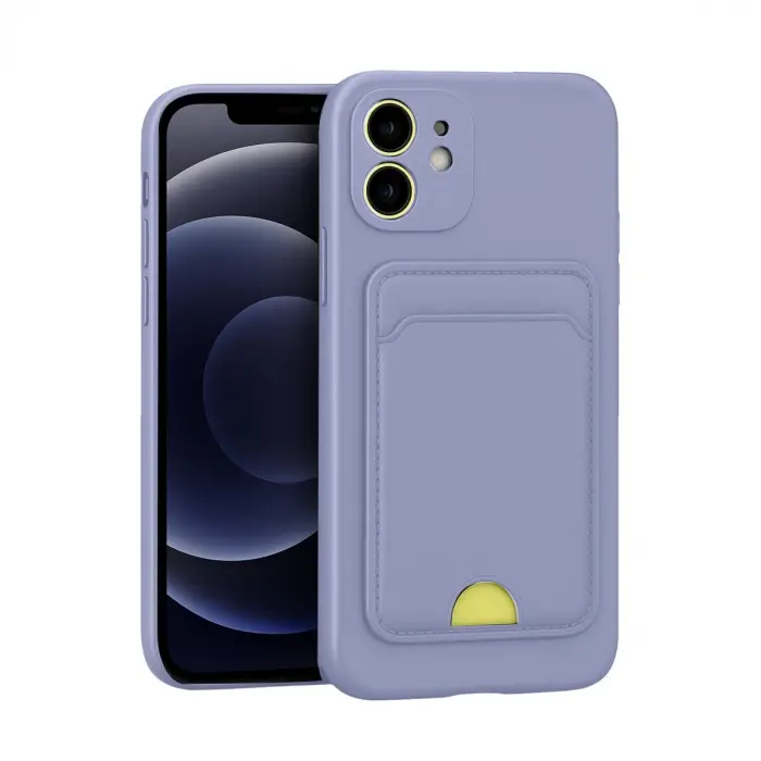 Apple İphone 11 Kılıf Kelvin Kartvizitli Silikon - Lila
