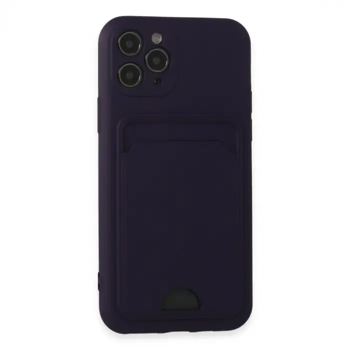 Apple İphone 11 Pro Kılıf Kelvin Kartvizitli Silikon - Derin Mor