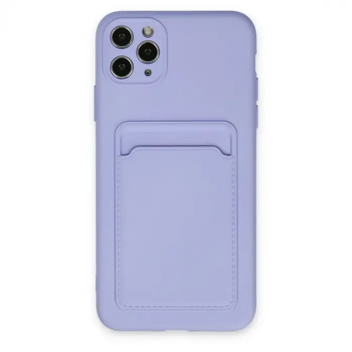 Apple İphone 11 Pro Max Kılıf Kelvin Kartvizitli Silikon - Lila