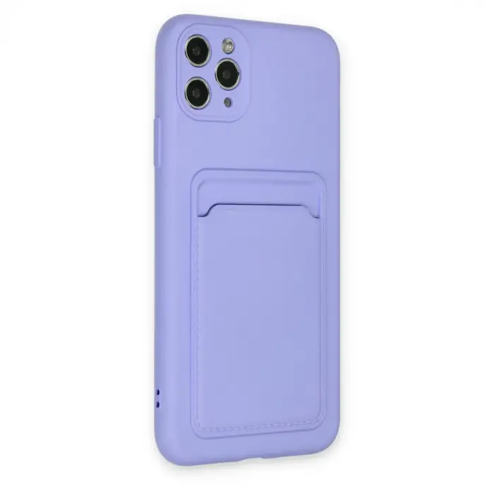 Apple İphone 11 Pro Max Kılıf Kelvin Kartvizitli Silikon - Lila
