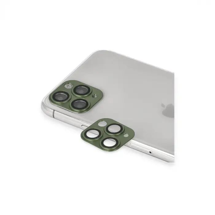 Apple İphone 11 Pro Max Pers Alüminyum Kamera Lens - Yeşil