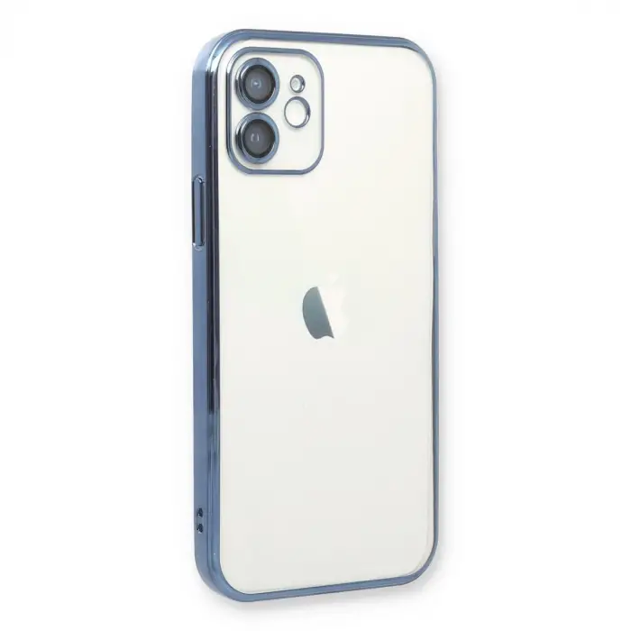 Apple İphone 12 Kılıf Razer Lensli Silikon - Açık Mavi