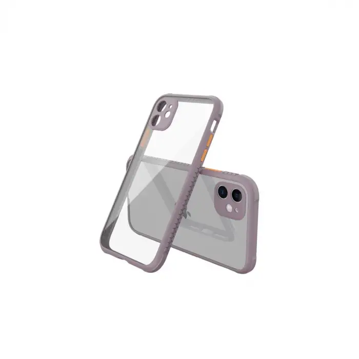 Apple İphone 12 Mini Kılıf Miami Şeffaf Silikon - Açık Mor