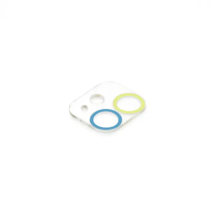 Apple İphone 12 Mini Renkli Kamera Lens Koruma Cam - Sarı-mavi