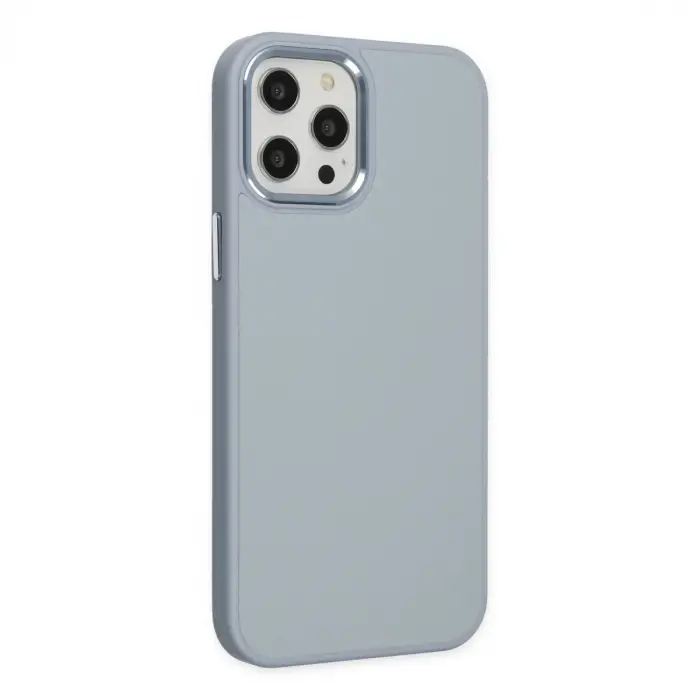Apple İphone 12 Pro Max Kılıf Asya Deri Silikon - Sierra Blue