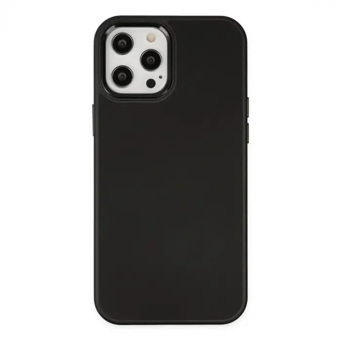 Apple İphone 12 Pro Max Kılıf Asya Deri Silikon - Siyah