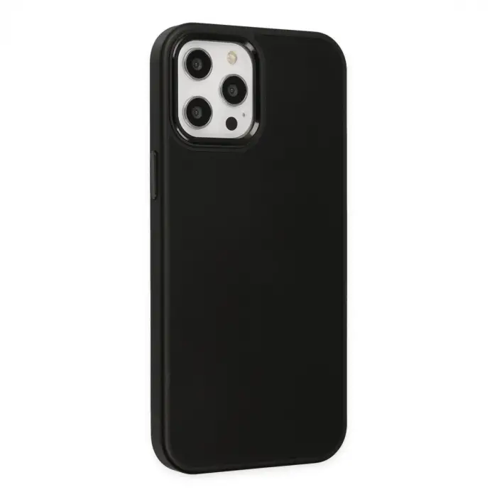 Apple İphone 12 Pro Max Kılıf Asya Deri Silikon - Siyah