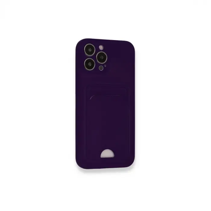 Apple İphone 12 Pro Max Kılıf Kelvin Kartvizitli Silikon - Derin Mor