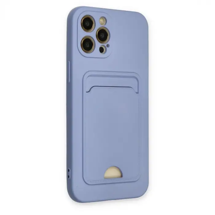 Apple İphone 12 Pro Max Kılıf Kelvin Kartvizitli Silikon - Lila