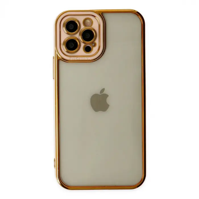 Apple İphone 12 Pro Max Kılıf Liva Lens Silikon - Rose