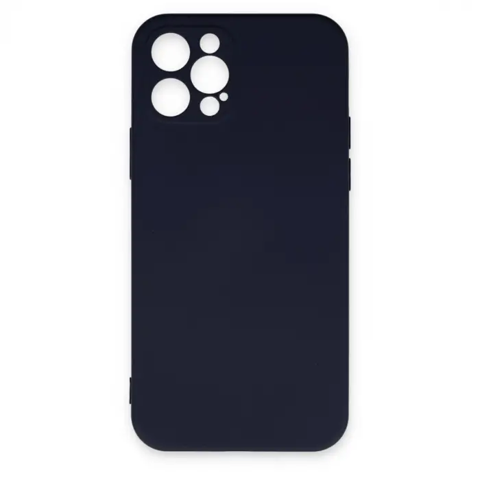 Apple İphone 12 Pro Max Kılıf Nano İçi Kadife Silikon - Lacivert