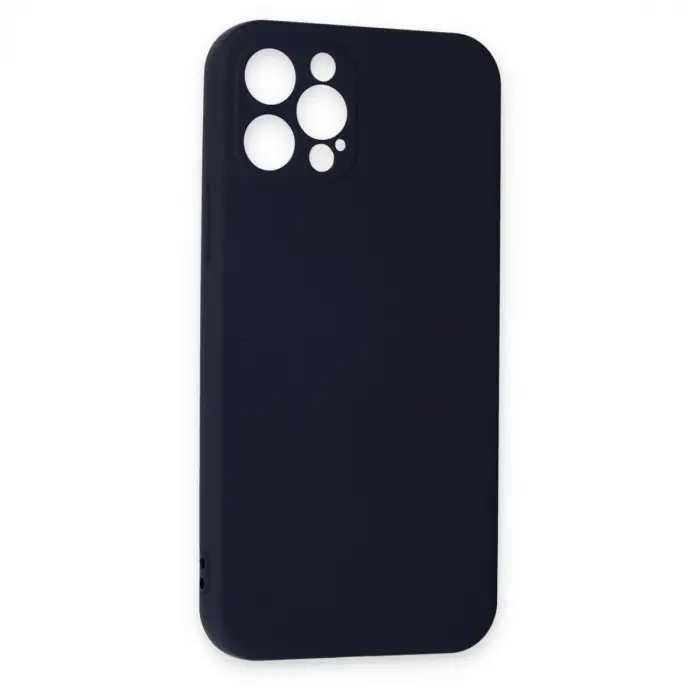 Apple İphone 12 Pro Max Kılıf Nano İçi Kadife Silikon - Lacivert