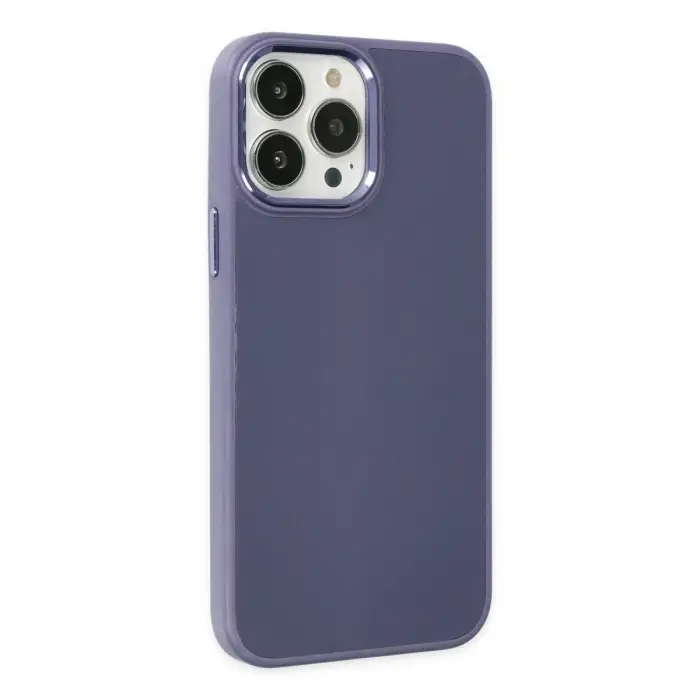 Apple İphone 13 Pro Kılıf Asya Deri Silikon - Mor