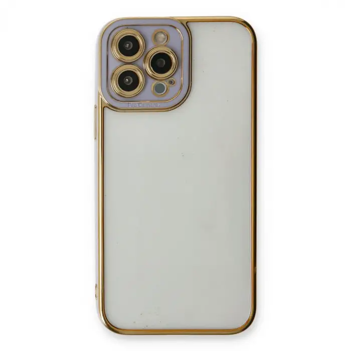 Apple İphone 13 Pro Max Kılıf Liva Lens Silikon - Lila