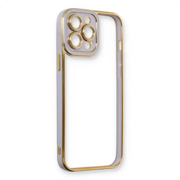 Apple İphone 13 Pro Max Kılıf Liva Lens Silikon - Lila
